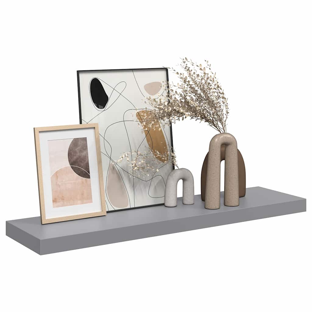 Scaffale a Parete Grigio 90x23,5x3,8 cm in MDF | homemem39