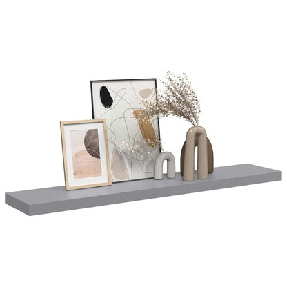 Scaffale a Parete Grigio 120x23,5x3,8 cm in MDF | homemem39