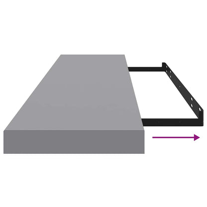 Scaffale a Parete Grigio 120x23,5x3,8 cm in MDF | homemem39