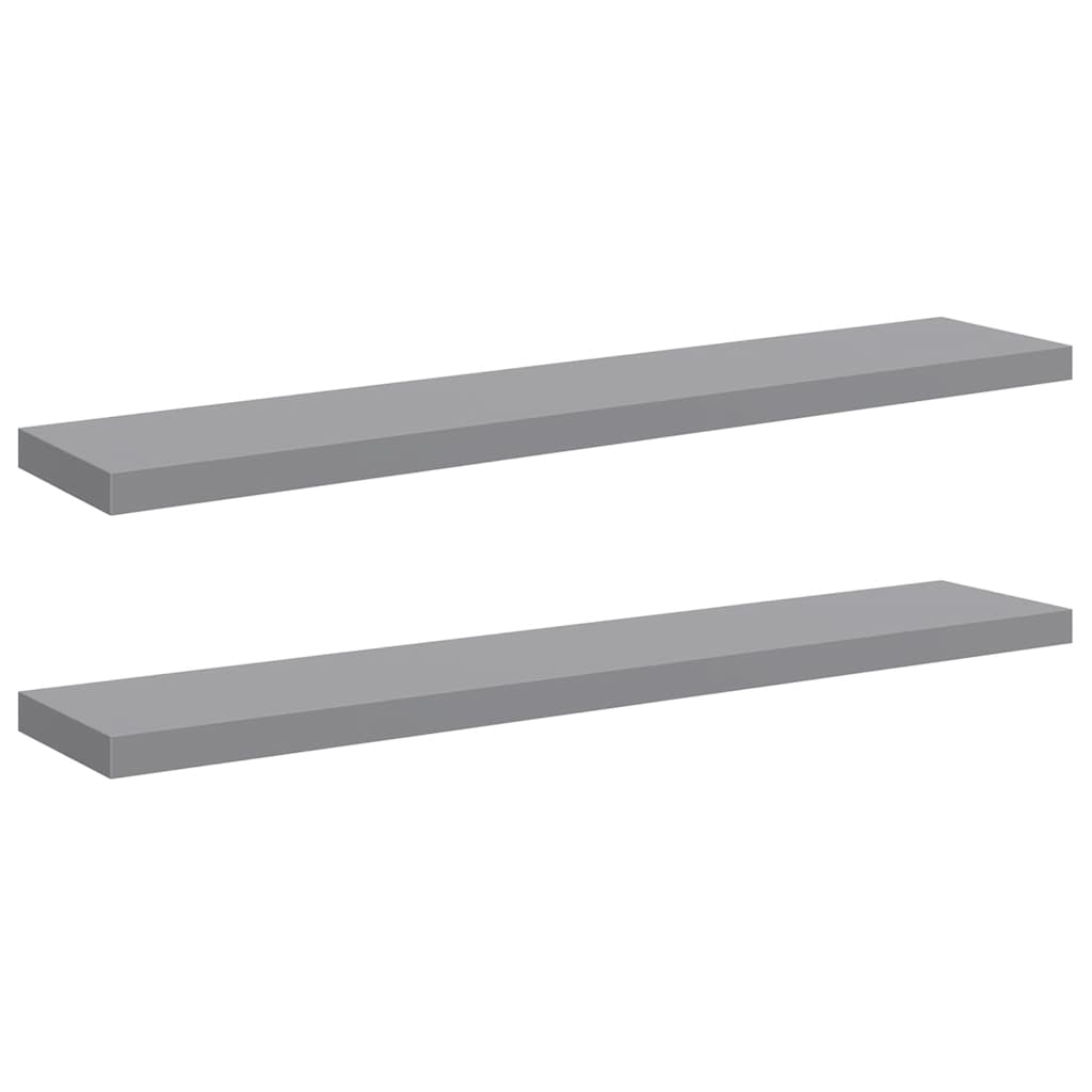 Scaffali a Parete 2 pz Grigi 120x23,5x3,8 cm in MDF | homemem39