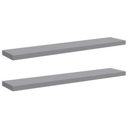 Scaffali a Parete 2 pz Grigi 120x23,5x3,8 cm in MDF | homemem39