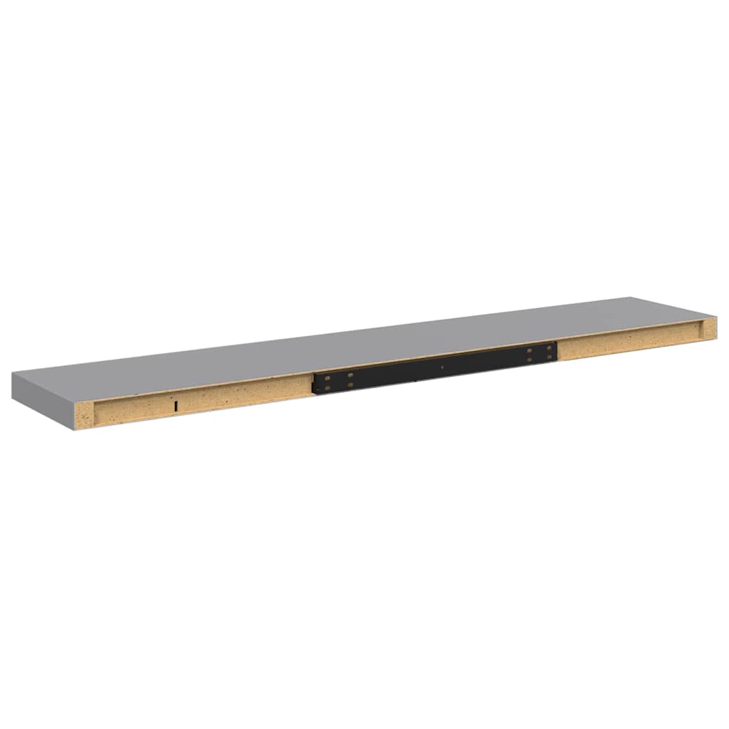 Scaffali a Parete 2 pz Grigi 120x23,5x3,8 cm in MDF | homemem39