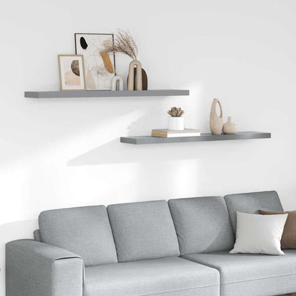 Scaffali a Parete 2 pz Grigi 120x23,5x3,8 cm in MDF | homemem39