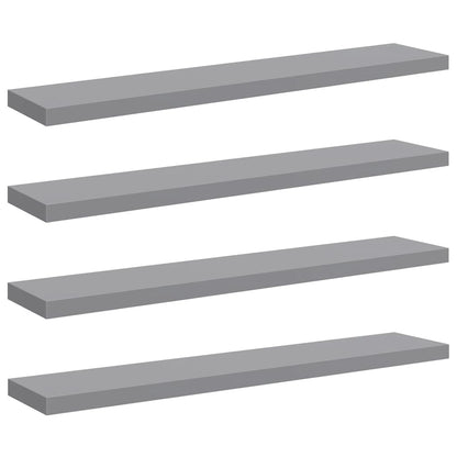 Scaffali a Parete 2 pz Grigi 120x23,5x3,8 cm in MDF | homemem39