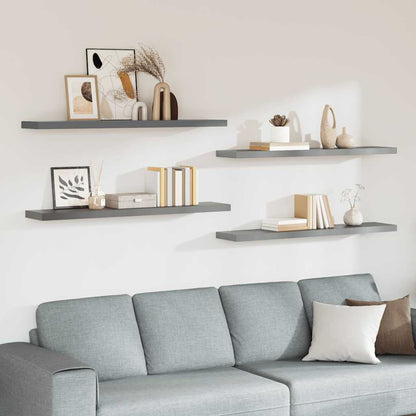 Scaffali a Parete 2 pz Grigi 120x23,5x3,8 cm in MDF | homemem39