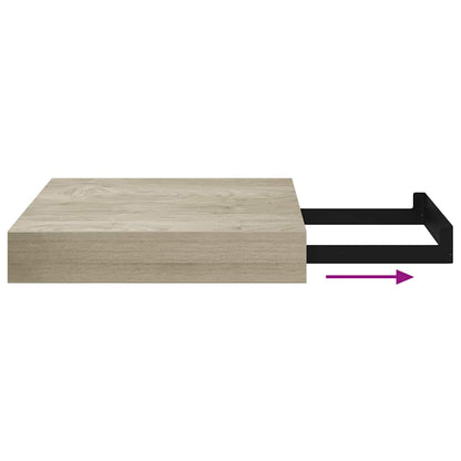Scaffale a Parete Rovere 23x23,5x3,8 cm in MDF | homemem39