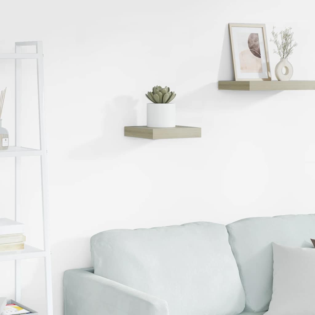 Scaffale a Parete Rovere 23x23,5x3,8 cm in MDF | homemem39