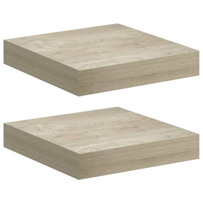 Scaffali a Parete 2 pz Rovere 23x23,5x3,8 cm in MDF | homemem39