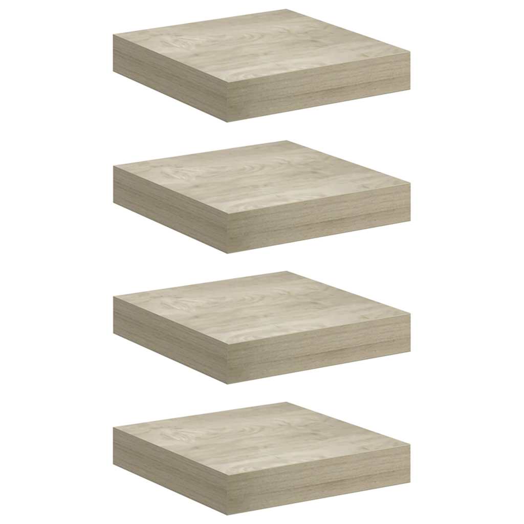 Scaffali a Parete 4 pz Rovere 23x23,5x3,8 cm in MDF