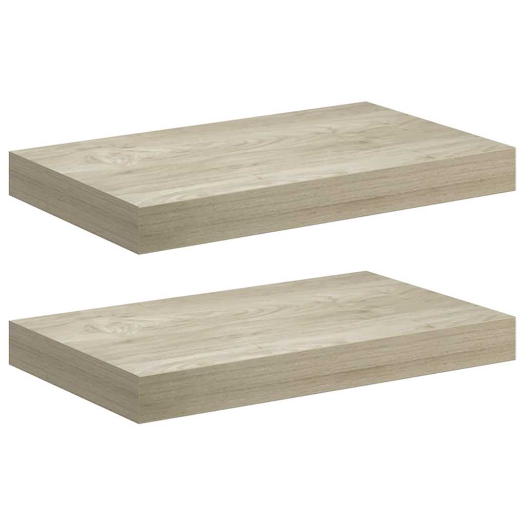 Scaffali a Parete 2 pz Rovere 40x23,5x3,8 cm in MDF | homemem39