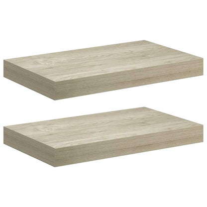 Scaffali a Parete 2 pz Rovere 40x23,5x3,8 cm in MDF