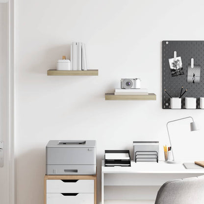 Scaffali a Parete 2 pz Rovere 40x23,5x3,8 cm in MDF | homemem39