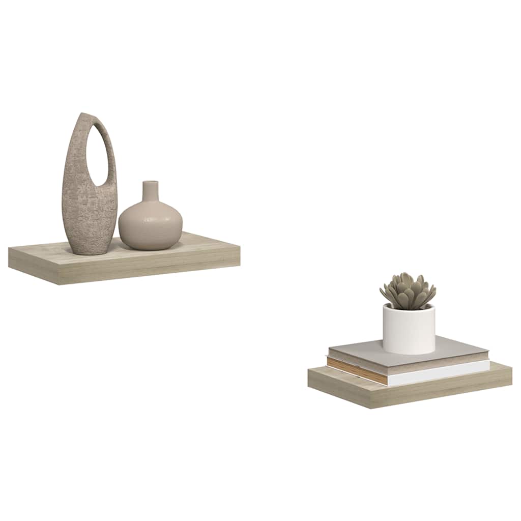 Scaffali a Parete 2 pz Rovere 40x23,5x3,8 cm in MDF | homemem39