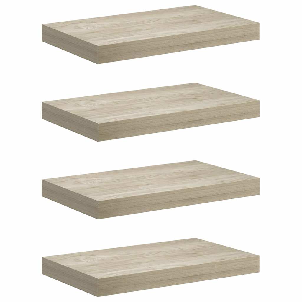 Scaffali a Parete 4 pz Rovere 40x23,5x3,8 cm in MDF