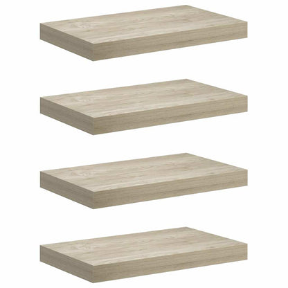Scaffali a Parete 4 pz Rovere 40x23,5x3,8 cm in MDF