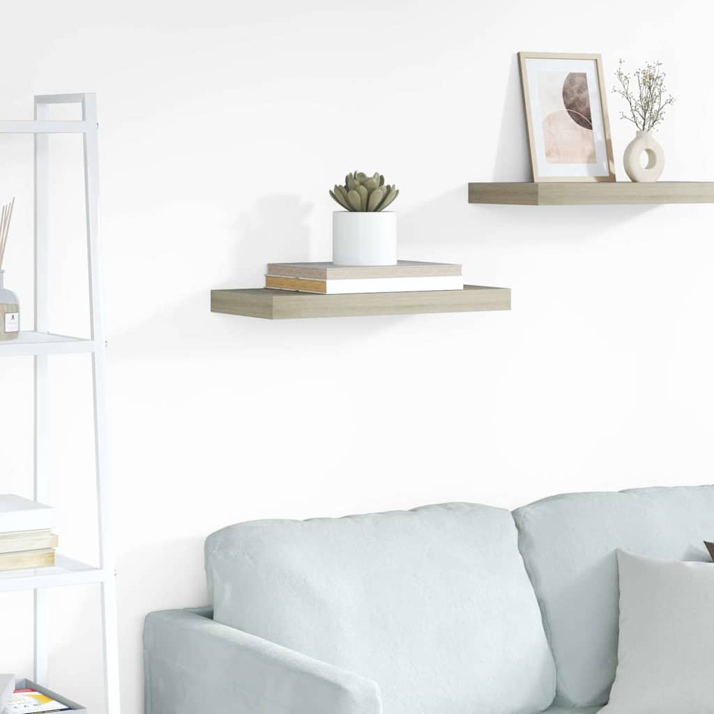 Scaffale a Parete Rovere 40x23,5x3,8 cm in MDF