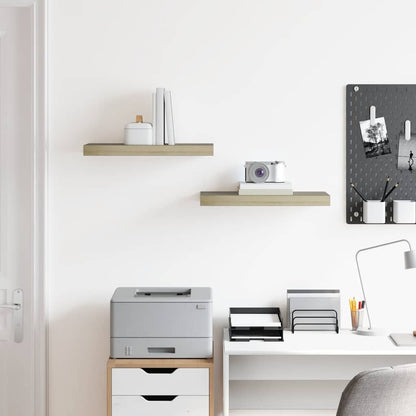 Scaffali a Parete 2 pz Rovere 50x23,5x3,8 cm in MDF | homemem39