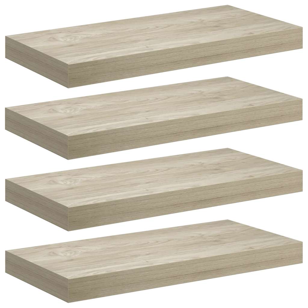 Scaffali a Parete 4 pz Rovere 50x23x3,8 cm in MDF | homemem39