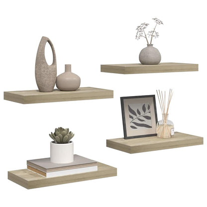 Scaffali a Parete 4 pz Rovere 50x23x3,8 cm in MDF | homemem39