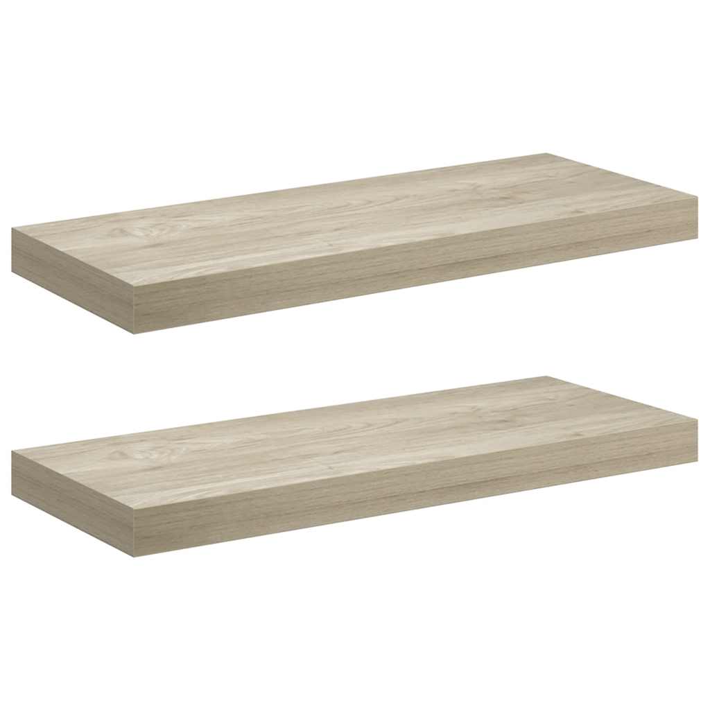 Scaffali a Parete 2 pz Rovere 60x23,5x3,8 cm in MDF | homemem39