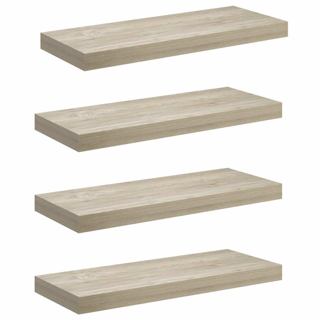 Scaffali a Parete 4 pz Rovere 60x23,5x3,8 cm in MDF | homemem39