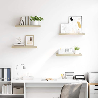 Scaffali a Parete 4 pz Rovere 60x23,5x3,8 cm in MDF | homemem39