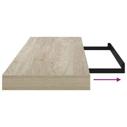 Scaffale a Parete Rovere 80x23,5x3,8 cm in MDF | homemem39