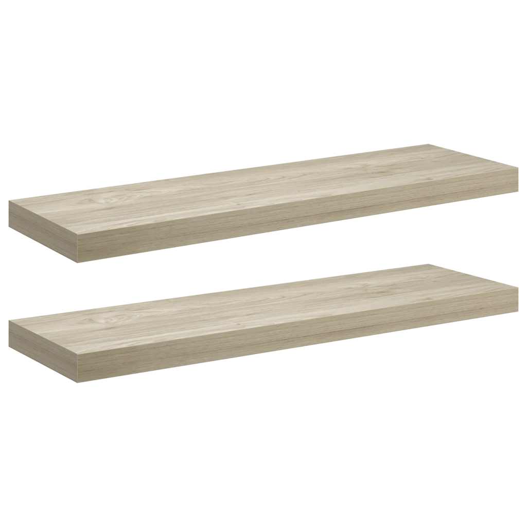 Scaffali a Parete 2 pz Rovere 80x23,5x3,8 cm in MDF | homemem39