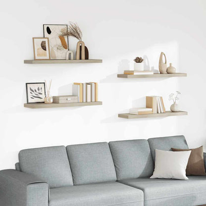 Scaffali a Parete 4 pz Rovere 90x23,5x3,8 cm in MDF | homemem39