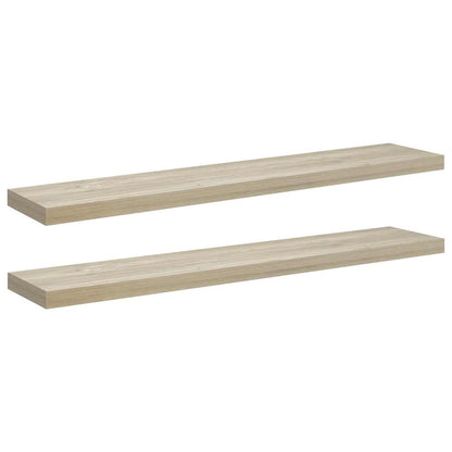 Scaffali a Parete 2 pz Rovere 120x23,5x3,8 cm in MDF | homemem39