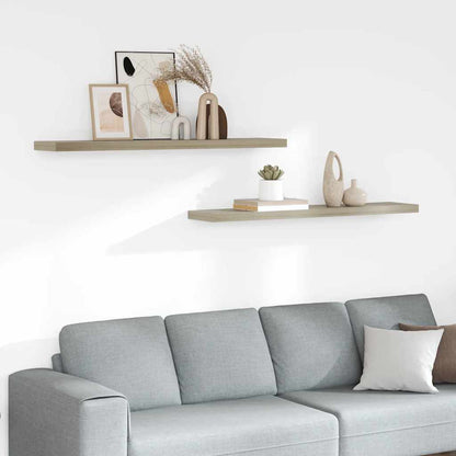 Scaffali a Parete 2 pz Rovere 120x23,5x3,8 cm in MDF | homemem39