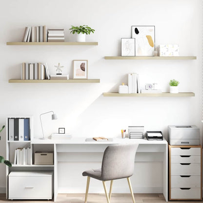 Scaffali a Parete 4 pz Rovere 120x23,5x3,8 cm in MDF | homemem39