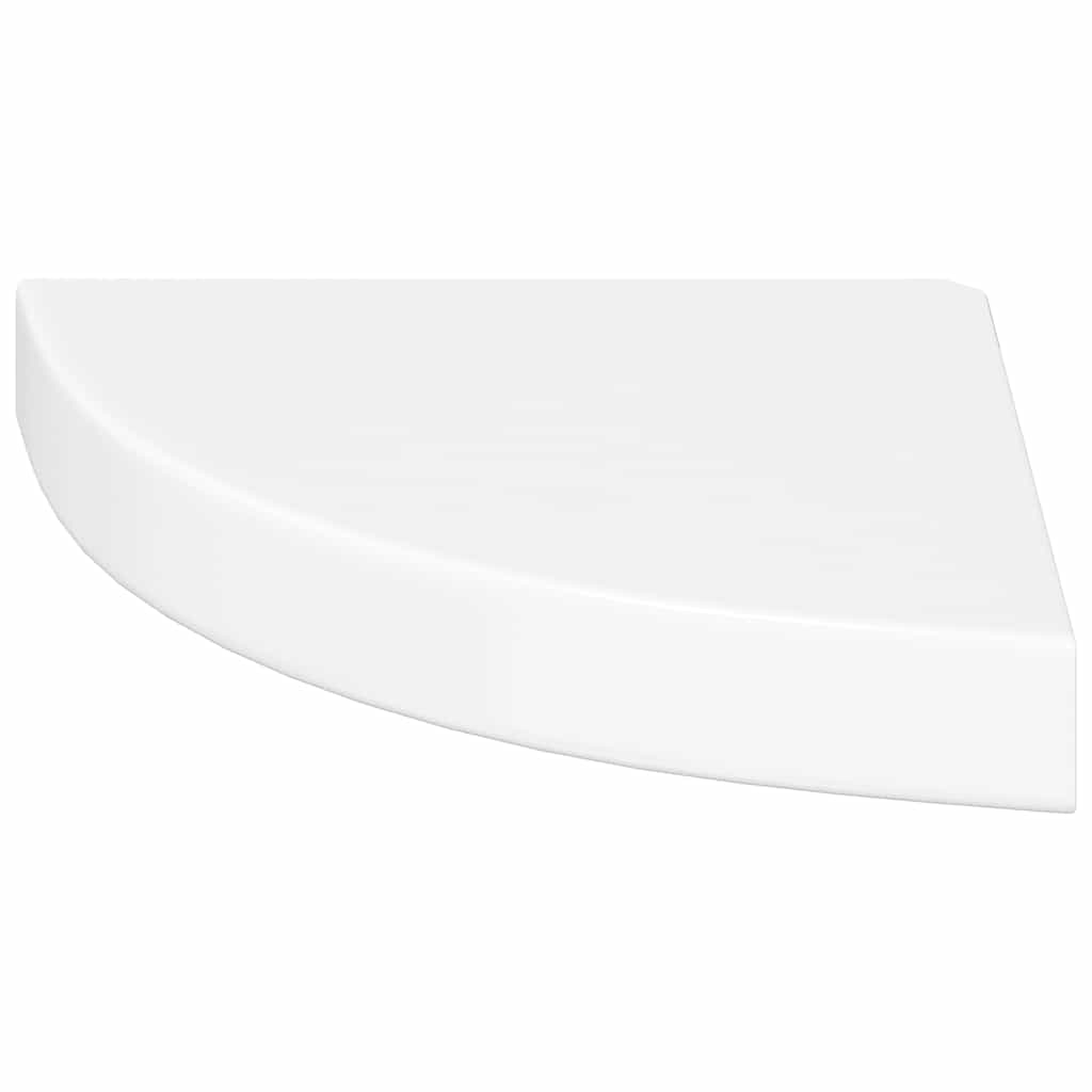 Mensole Angolari Sospese 2 pz Bianco Lucido 25x25x3,8 cm MDF | homemem39