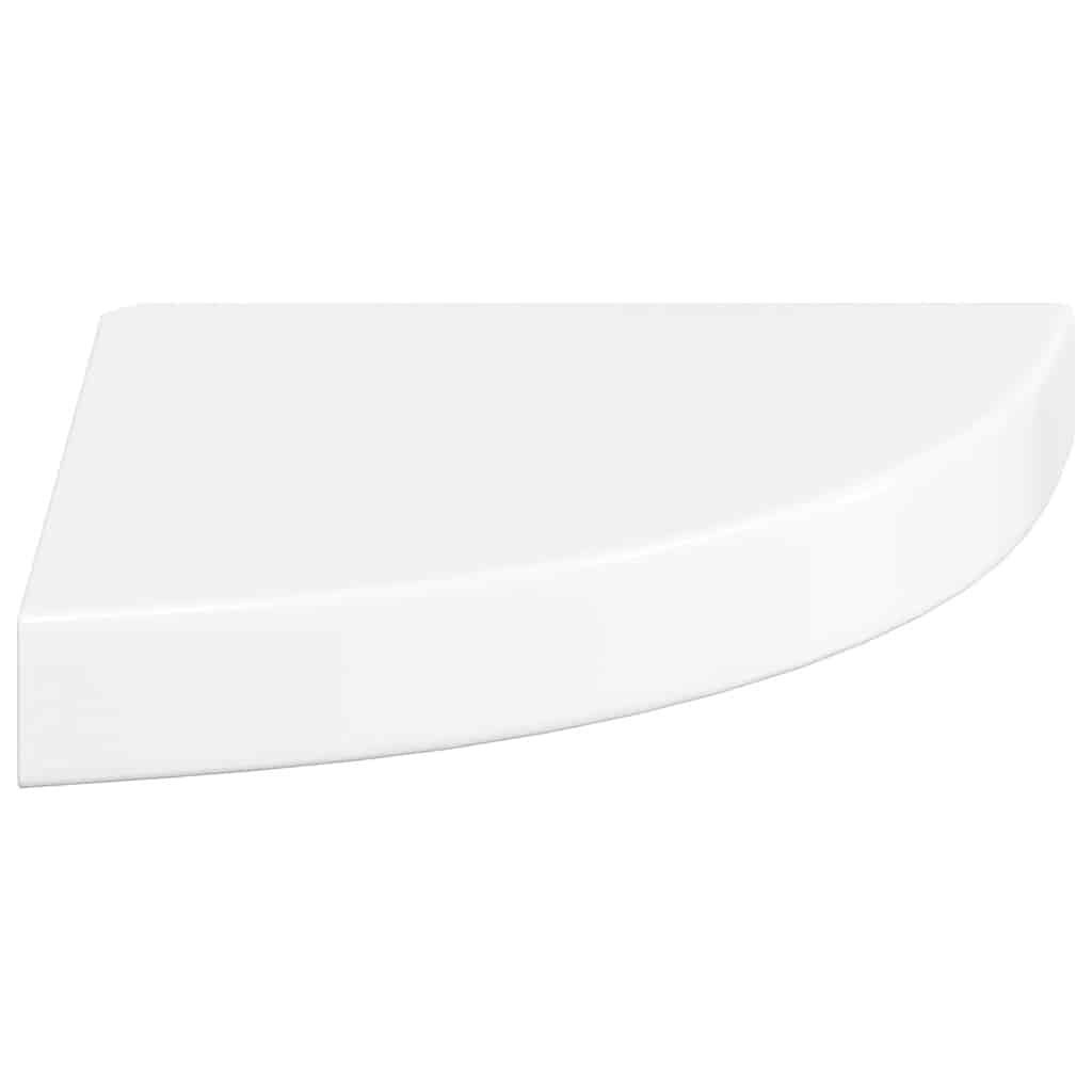 Mensole Angolari Sospese 2 pz Bianco Lucido 25x25x3,8 cm MDF | homemem39