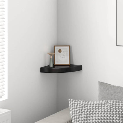 Scaffale Angolare a Parete Nero Lucido 25x25x3,8 cm in MDF | homemem39