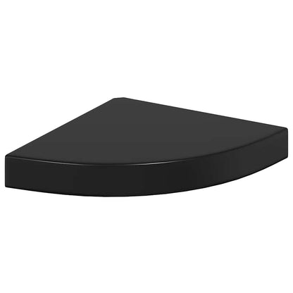 323891 vidaXL Floating Corner Shelves 4 pcs High Gloss Black 25x25x3,8 cm MDF | homemem39