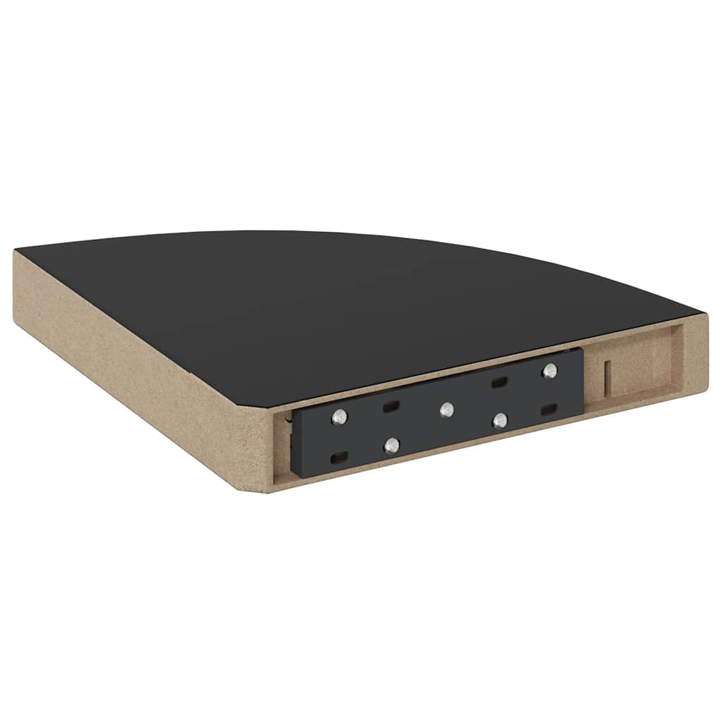 323891 vidaXL Floating Corner Shelves 4 pcs High Gloss Black 25x25x3,8 cm MDF | homemem39