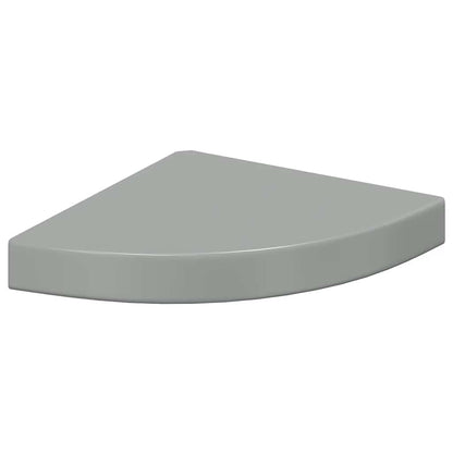 Scaffale Angolare a Parete Grigio Lucido 25x25x3,8 cm in MDF