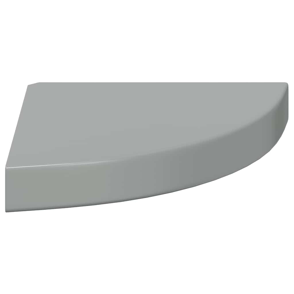 Scaffale Angolare a Parete Grigio Lucido 25x25x3,8 cm in MDF | homemem39