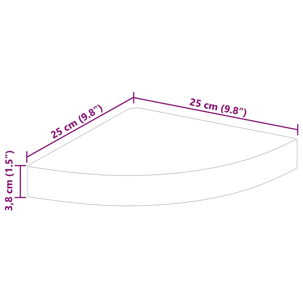 Scaffale Angolare a Parete Grigio Lucido 25x25x3,8 cm in MDF | homemem39