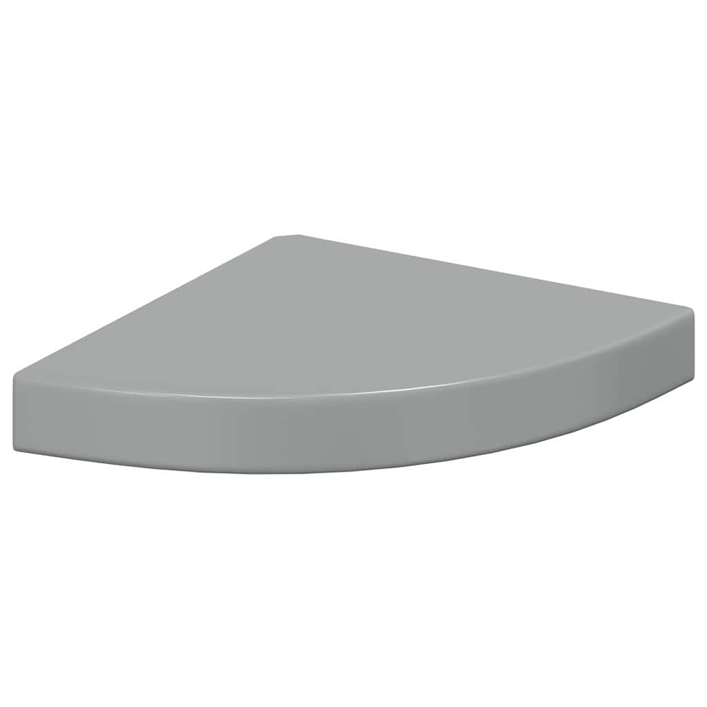 Scaffali Angolari a Parete 2 pz Grigio Lucido 25x25x3,8 cm MDF | homemem39
