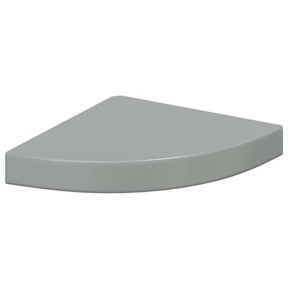 Scaffali Angolari a Parete 4 pz Grigio Lucido 25x25x3,8 cm MDF