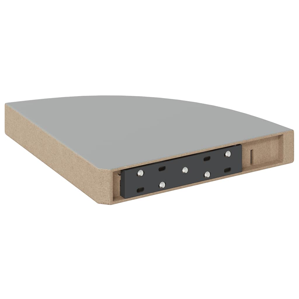 Scaffali Angolari a Parete 4 pz Grigio Lucido 25x25x3,8 cm MDF