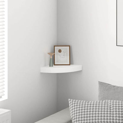 Scaffale Angolare a Parete Bianco 25x25x3,8 cm in MDF | homemem39