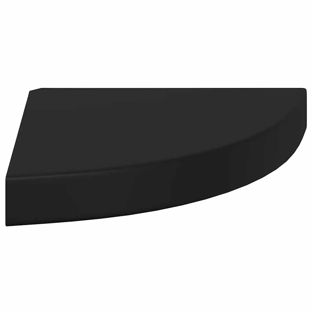 Scaffale Angolare a Parete Nero 25x25x3,8 cm in MDF | homemem39