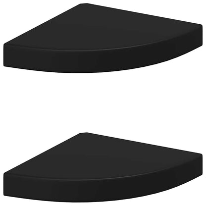 Scaffali Angolari a Parete 2 pz Neri 25x25x3,8 cm in MDF | homemem39