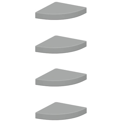 Scaffali Angolari a Parete 4 pz Grigi 25x25x3,8 cm in MDF | homemem39