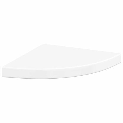 Scaffale Angolare a Parete Bianco Lucido 35x35x3,8 cm in MDF