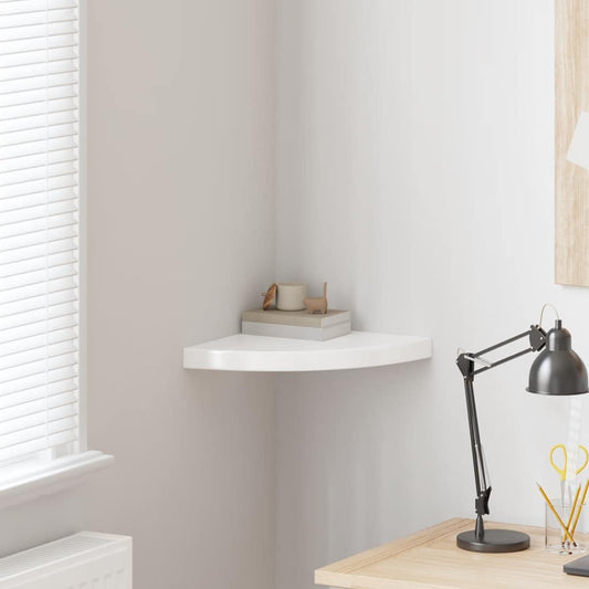 Scaffale Angolare a Parete Bianco Lucido 35x35x3,8 cm in MDF | homemem39