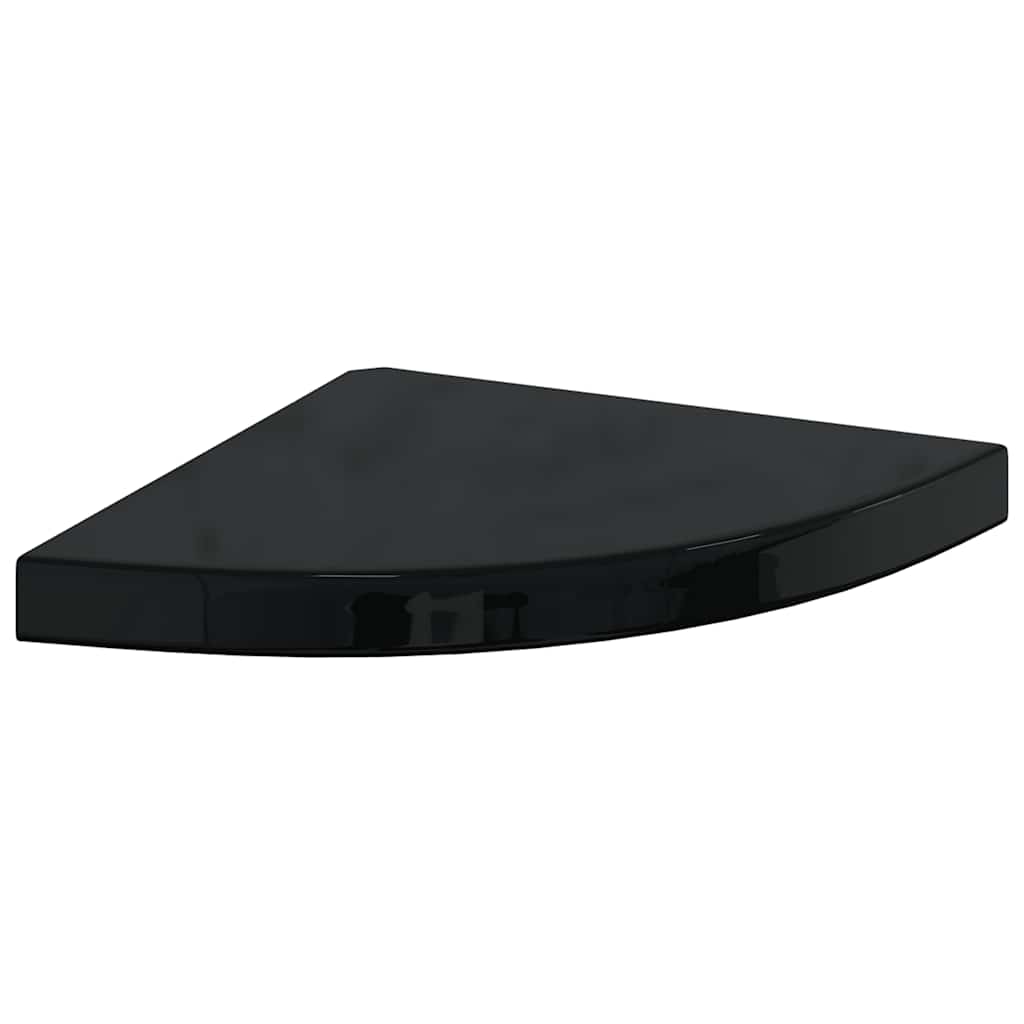 Scaffale Angolare a Parete Nero Lucido 35x35x3,8 cm in MDF | homemem39